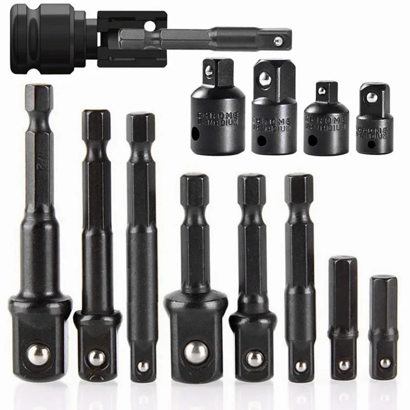 Impact Socket Adapter Set – Turn Your Drill Into a High-Speed Nut Driver, 1/4" Hex