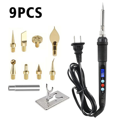 9-in-1 Soldering & Pyrography Pen Kit – Heat Set Inserts, Wood Burning & Engraving Tips