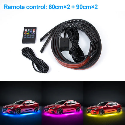 Underglow Flexible RGB LED Strip Remote or App Control Sound Active