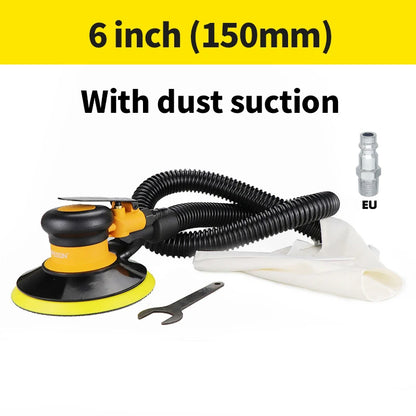 HIFESON Pneumatic Orbital Sander – 5"/6" Air Sander with Vacuum Option, EU Connector