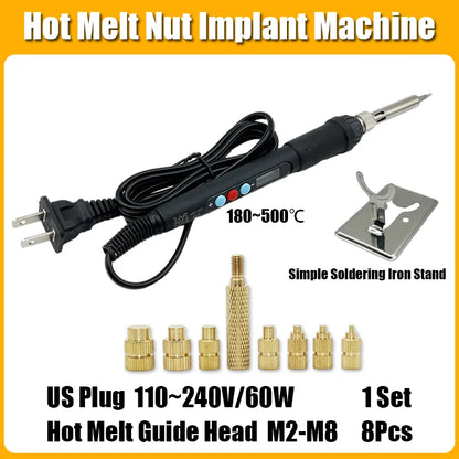 Screw Thread Hot Insert M2/2.5/3/4/5/6/8 Brass Knurled Nut Implant Machine