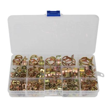 Spring Hose Clip Assortment Kit – Fuel, Oil & Water Line Clamps for Cars & Trucks