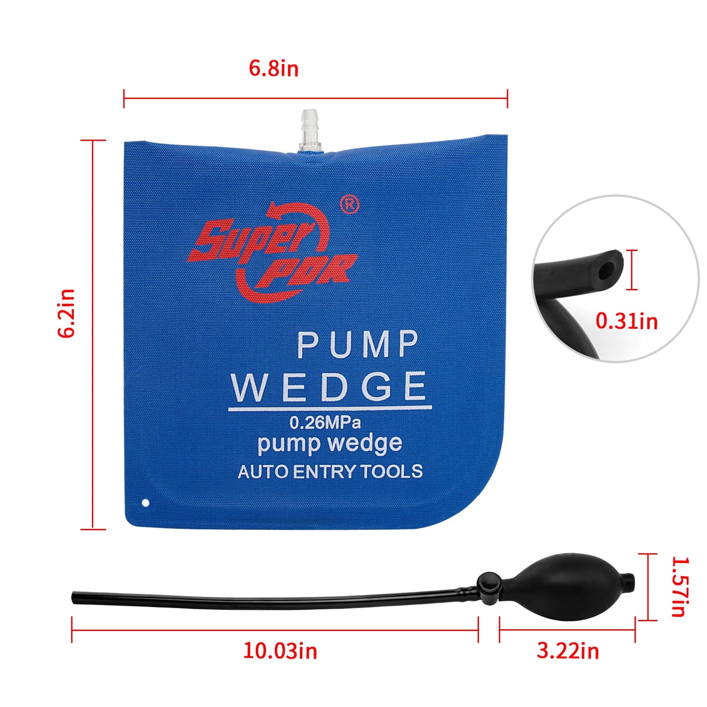 Air Wedge 1/2/4/8pc Super PDR, Airbag Cushioned Hand Pump