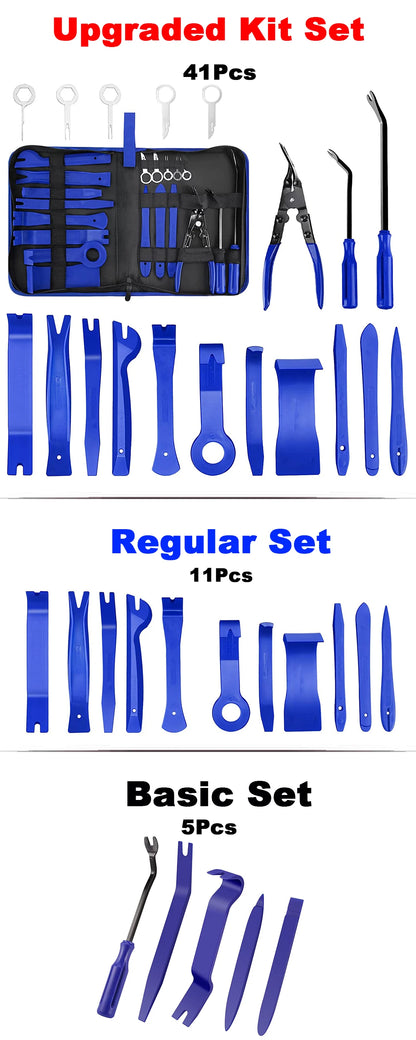 Pry Tool Kit (Blue) - Car Interior Removal Kit, Easy To Pry Fasteners ,Door Clips And More