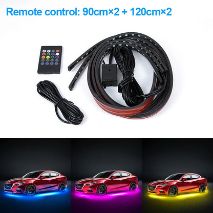 Underglow Flexible RGB LED Strip Remote or App Control Sound Active
