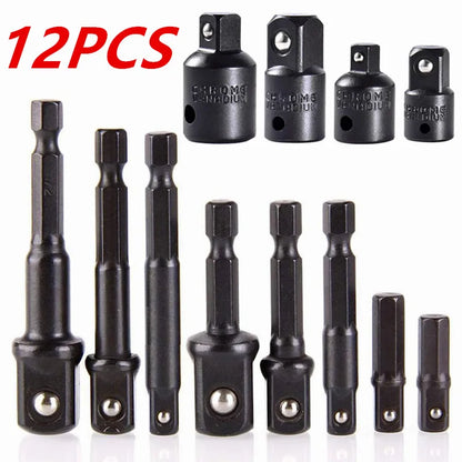 Impact Socket Adapter Set – Turn Your Drill Into a High-Speed Nut Driver, 1/4" Hex