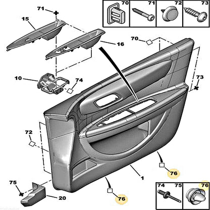 Push Retainers For PSA, Peugeot, Citroen, Renault, Door Panel Card, Interior Trim Clips OE# 9345ZN 1007928