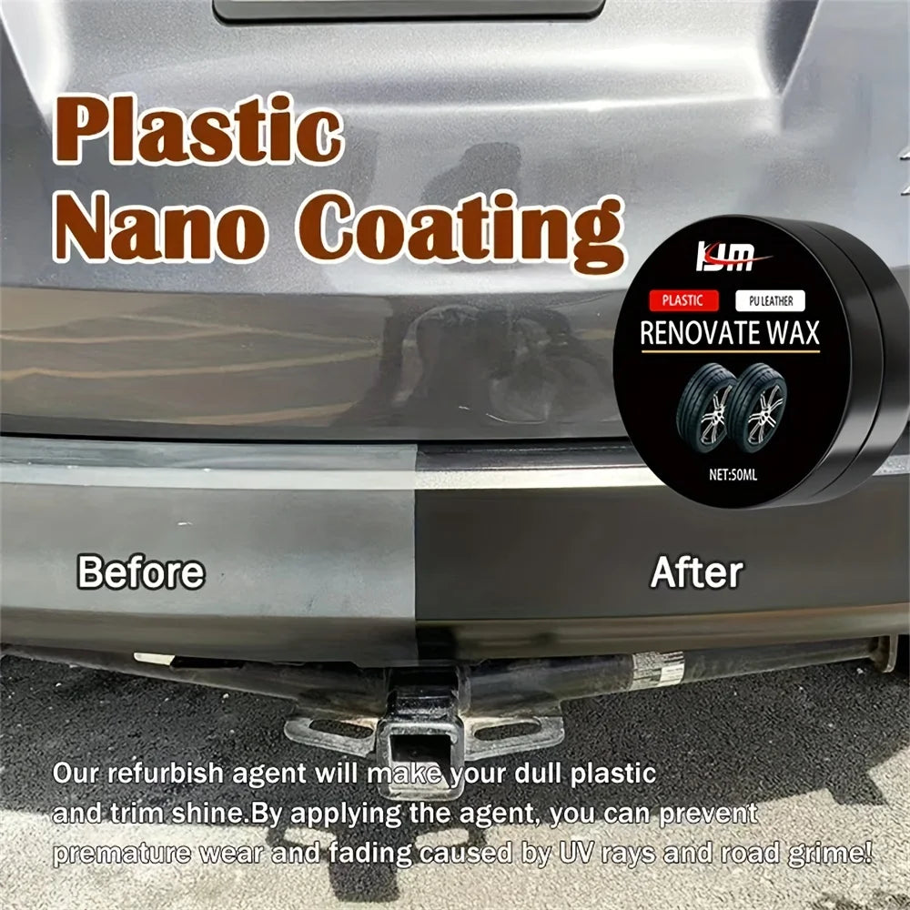 Rubber & Trim Refresh Wax – Hydrophobic Black Restorer for Car Trim & Seals