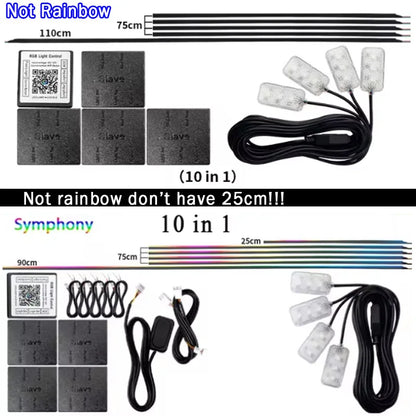 Car Ambient Interior lighting 6/10/14/18pc Led Car Ambient Lights RGB 213 64 Color