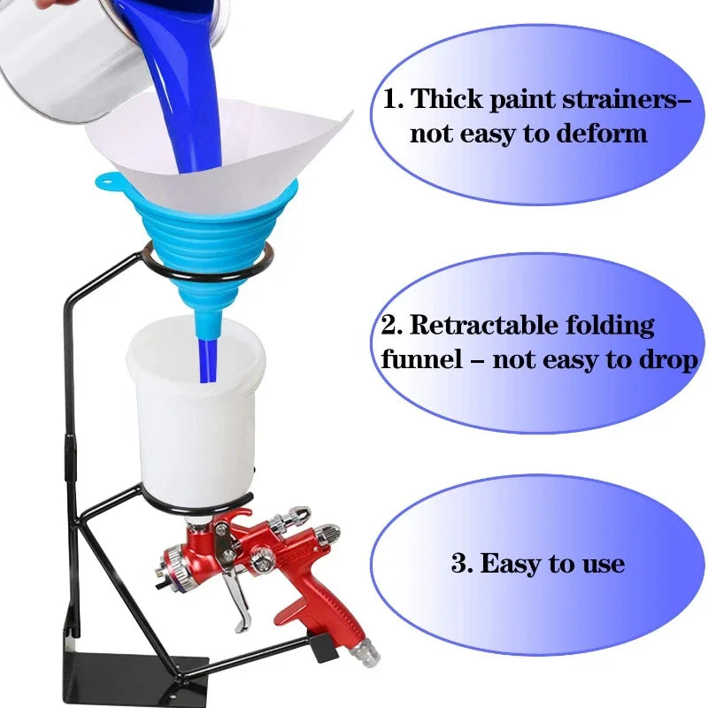 Disposable Paint Straining Funnel Filters – Conical Nylon Mesh for Spray Guns
