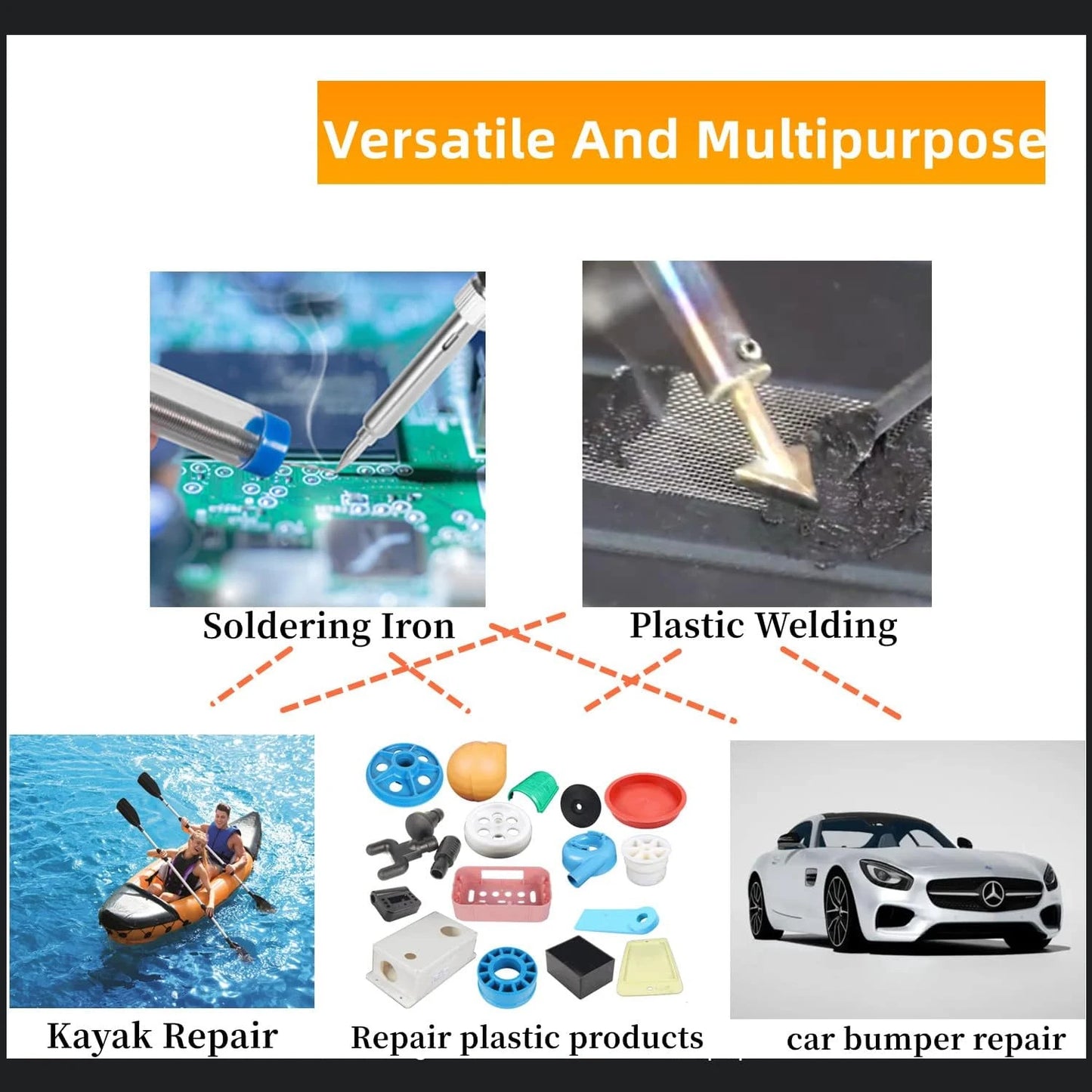 Car Bumper Repair Soldering Iron Tool 50W/100W, Adjustable Temperature Welding Rework Station