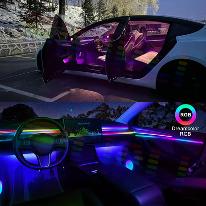 Car Ambient Interior lighting - App Control 22 In1 Full Color RGB Led Strip