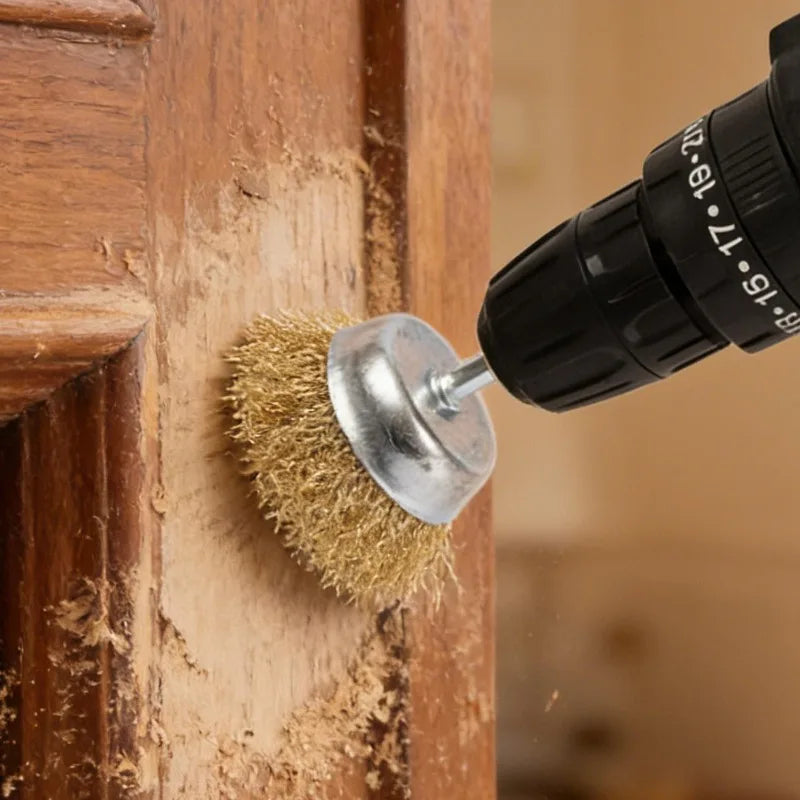Polish Steel Wire Brush Hexagonal Handle Electric Rust Removal Brush High-speed Rotation Welding Point Polishing Tool Accessory