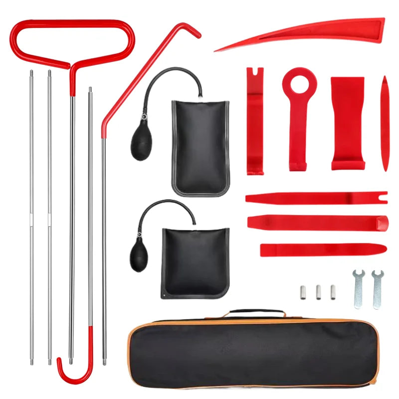 Car Door Kit 21/18PCS Air Pump Window Fixing, Gripper, Long Reach Tools with Carrying Bag