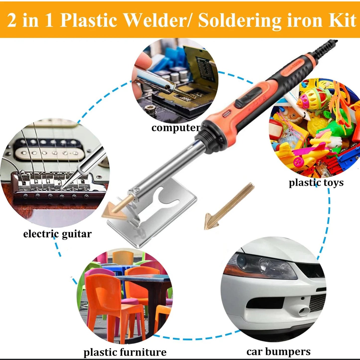 Car Bumper Repair Soldering Iron Tool 50W/100W, Adjustable Temperature Welding Rework Station