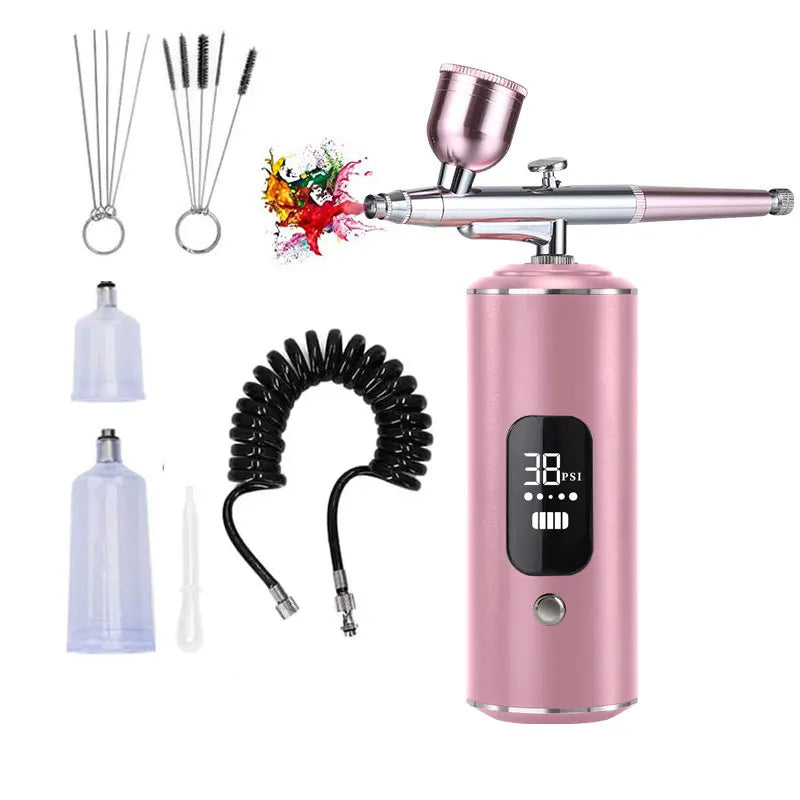 Portable Airbrush with Built-In Compressor – Rechargeable Kit for Custom Paint & Detailing