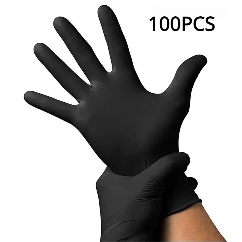 Black Nitrile Gloves 100/50/20PCS, Thickened Disposable Gloves