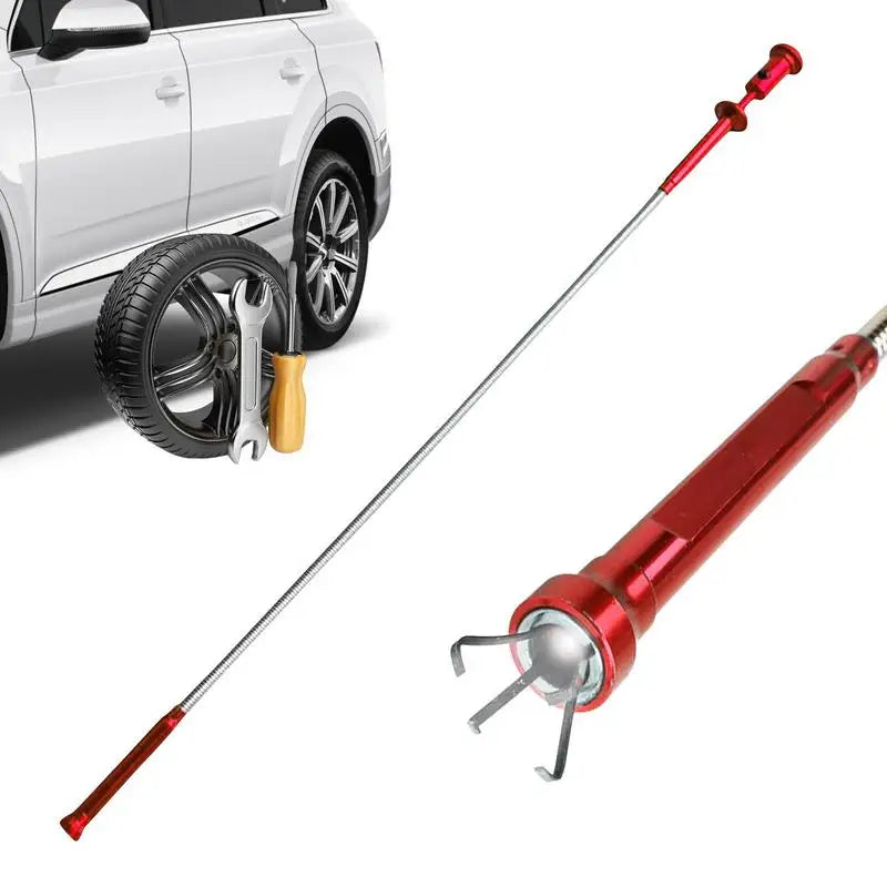 4-Claw Extendable Magnet Pickup Tool, Sewer Unclogger, Telescopic With Led Lights