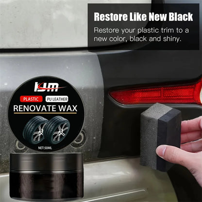 Rubber & Trim Refresh Wax – Hydrophobic Black Restorer for Car Trim & Seals