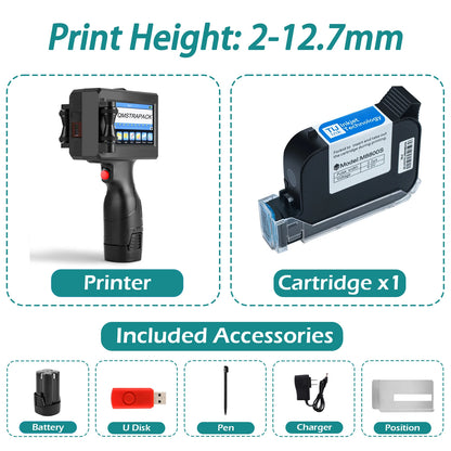 Handheld Inkjet Printer Gun for Text QR Barcode Batch Number Logo Date Label