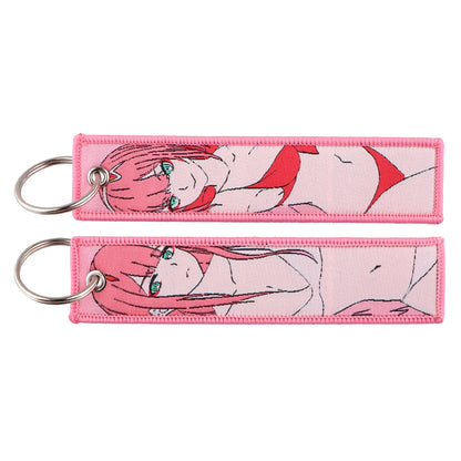Embroidered Keychain - Sexy Anime Girls Manga Style