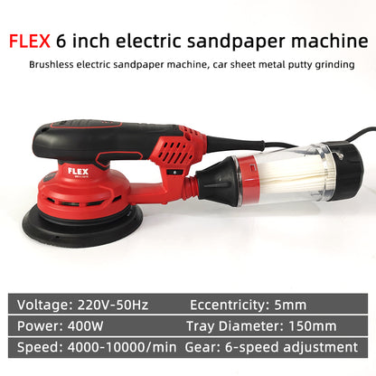 FLEX 6-Inch Random Orbital Sander – Carbon-Brush-Free Dry Grinder for Auto Body Work