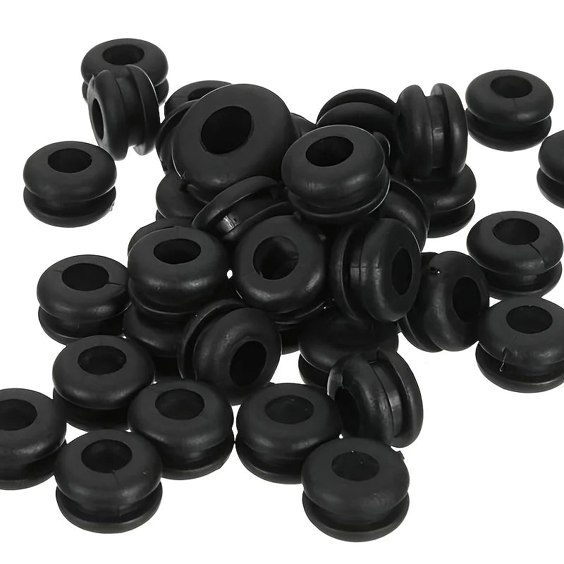Rubber Washer Seals, Electrical Grommet Electrical, Black O Ring, 8/10/12/14mm, 20/40/60pcs Assortment Kit