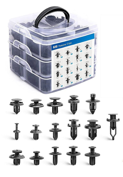 Push Retainer Mixed 13 Sizes Box, Bumper, Door Panel, interior Liner for All Cars & Vans