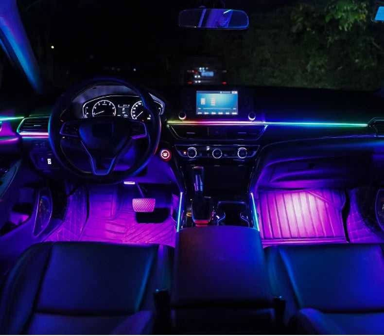 Car Ambient Interior lighting 6/10/14/18pc Led Car Ambient Lights RGB 213 64 Color
