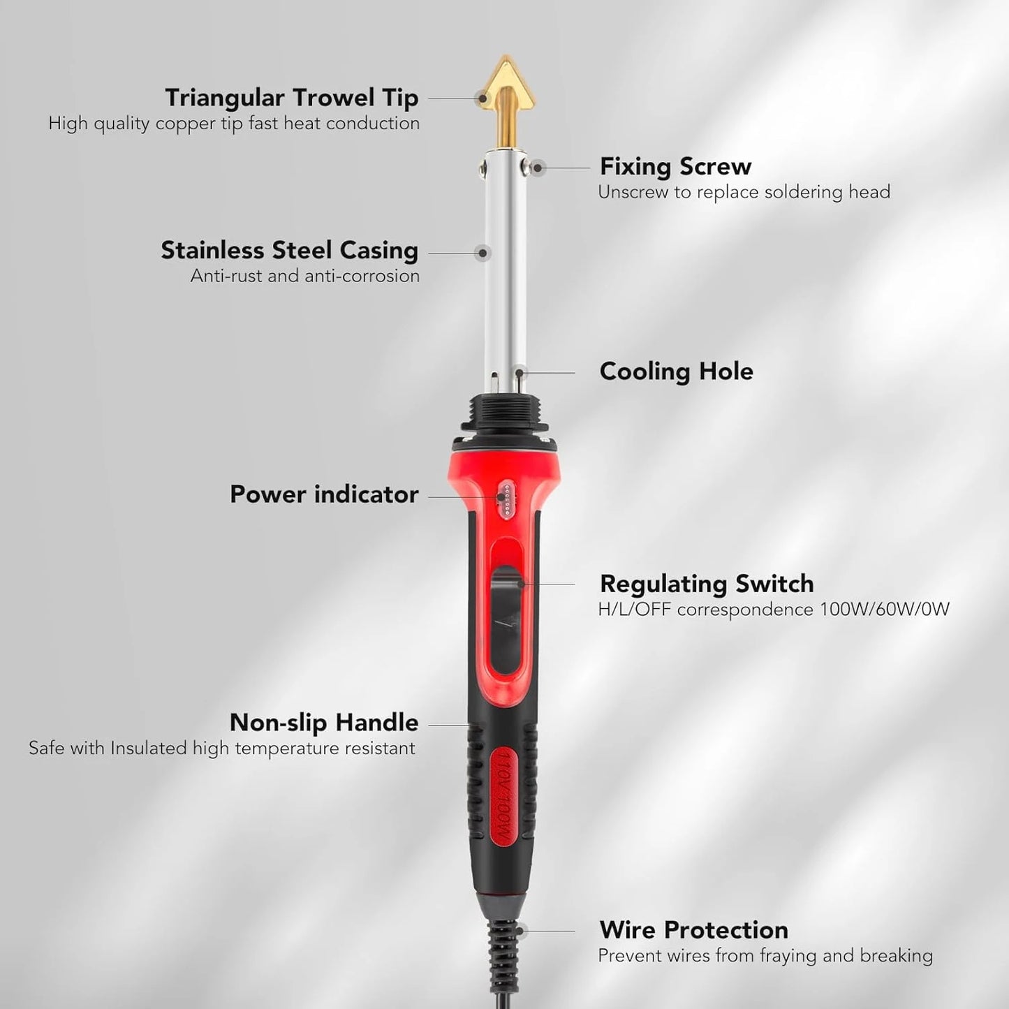 Car Bumper Repair Soldering Iron Tool 50W/100W, Adjustable Temperature Welding Rework Station