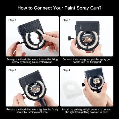 LED Spray Gun Paint Light – Adjustable 5-Color Rechargeable Work Lamp