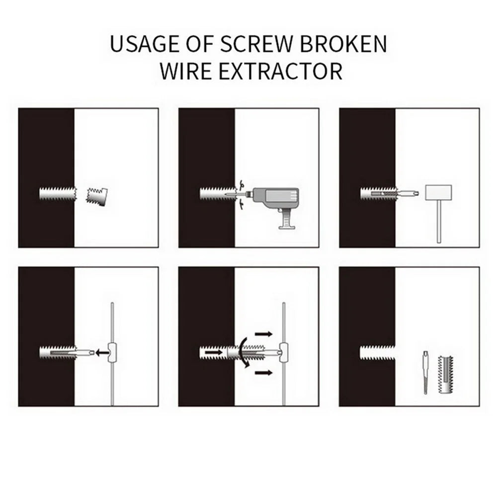 STONEGO Broken Screw Extractor Set – Carbon Steel Double-Sided Drill Bits