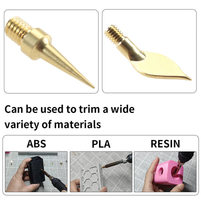 9-Piece Heat Insert & Finishing Tip Set – Brass Soldering Iron Tips for 3D Printing