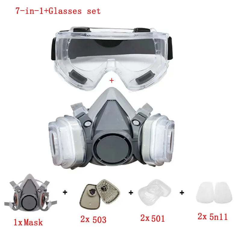 6200 Respirator Mask Kit with Filters & Goggles – Complete Spray Paint Safety Set