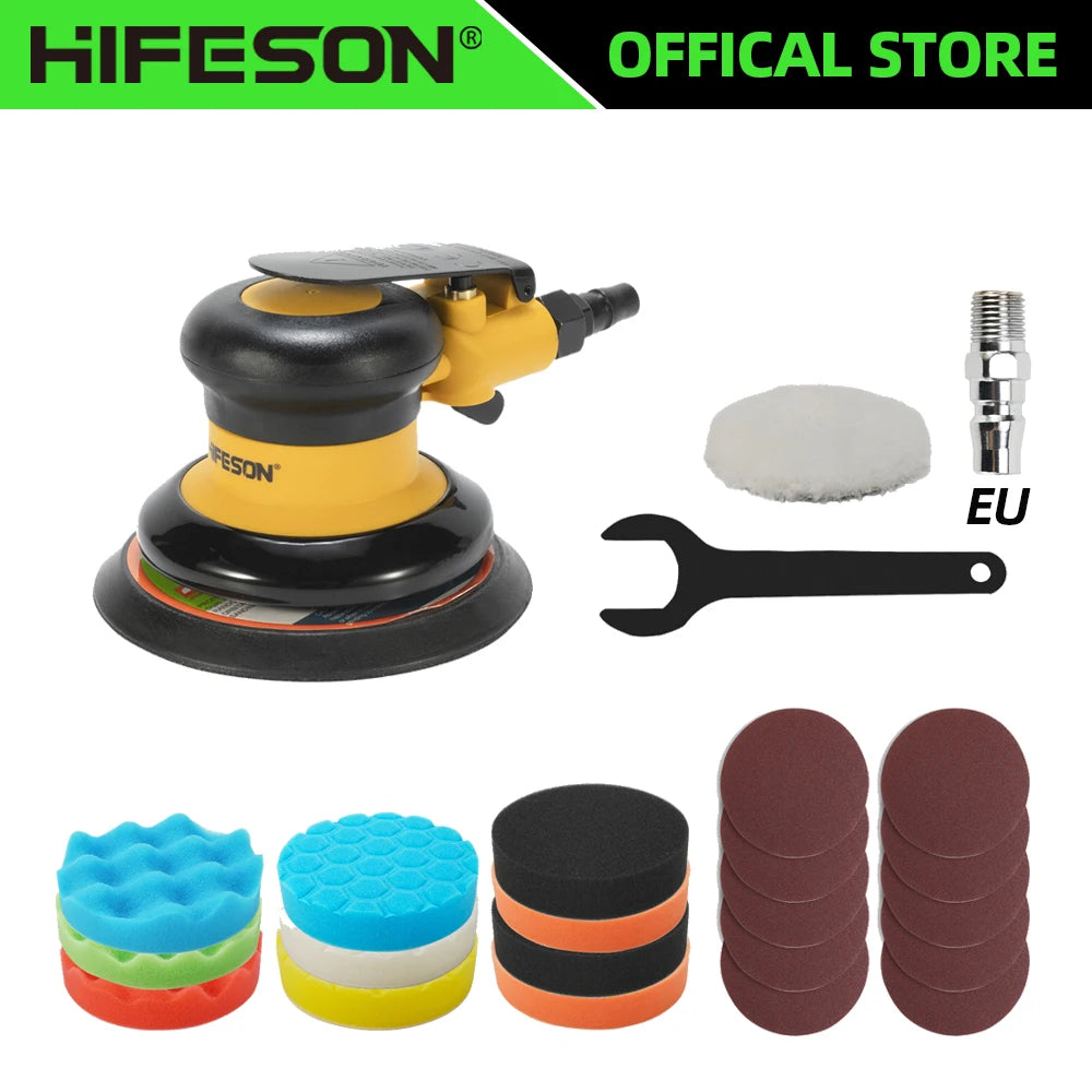 HIFESON Pneumatic Orbital Sander 125/150mm – Accessory Kit
