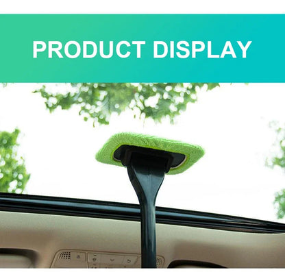 Long-Handle Windshield Cleaning Brush Kit – Microfiber Interior Glass Wash Tool