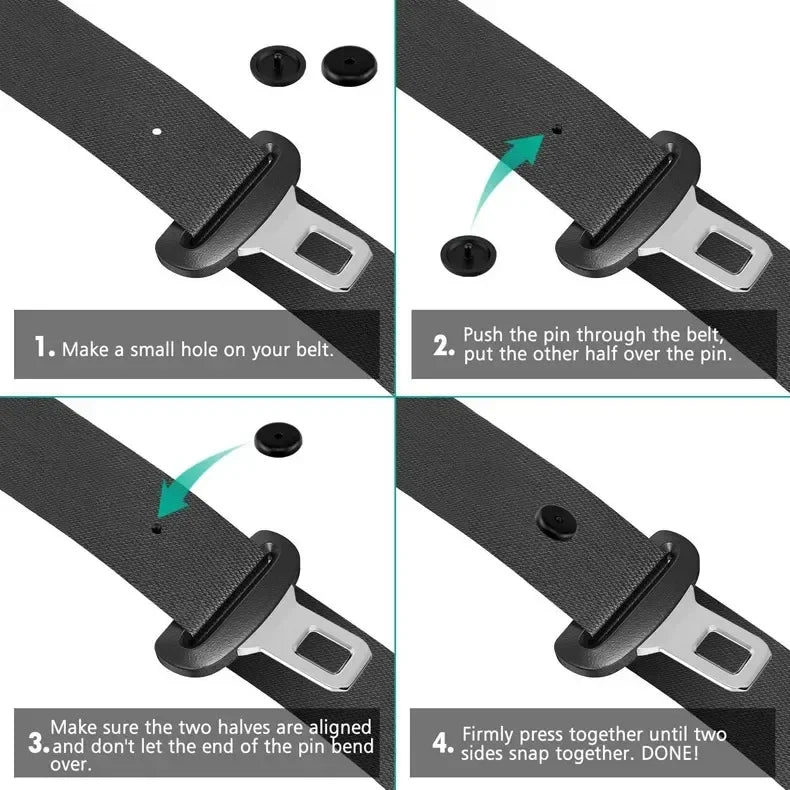 Car Seatbelt Buckle Stop Button Clips – Seatbelt Adjuster Retainer Rivets (10pcs)