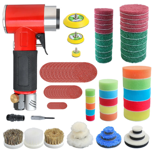 Pneumatic Orbit Air Sander 90° also Polishing and Grinding, 1, 2 and 3inch Sanding Pad