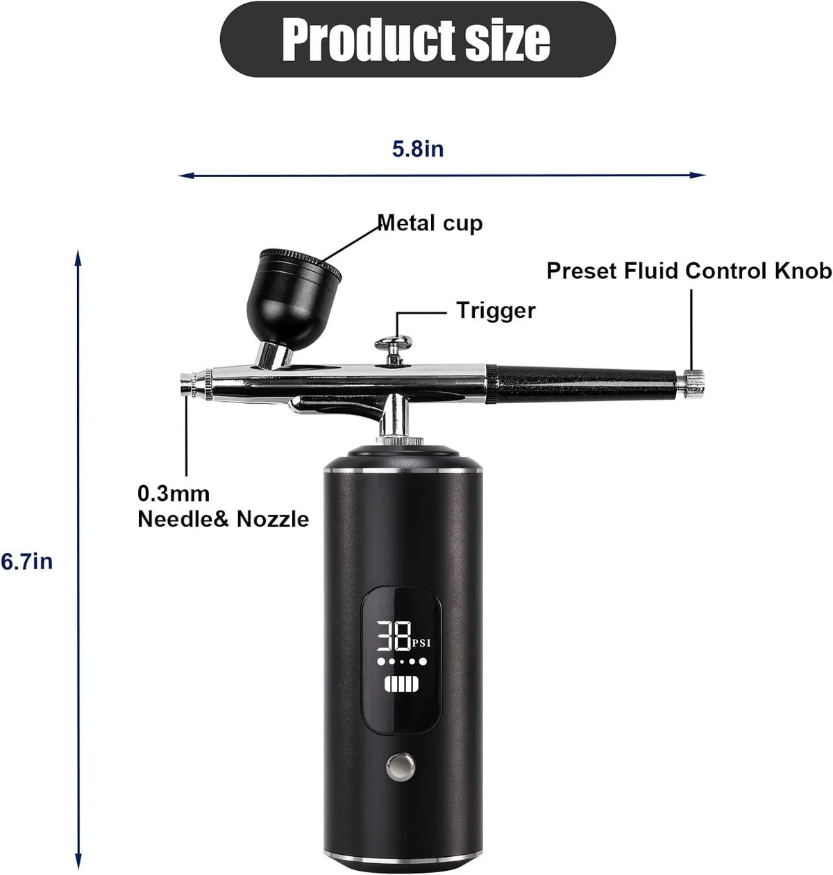 Portable Airbrush with Built-In Compressor – Rechargeable Kit for Custom Paint & Detailing