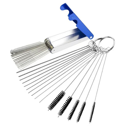 Carburetor Jet Cleaning Needle & Brush Set – Carbon & Dirt Removal Tool Kit