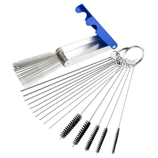 Carburetor Jet Cleaning Needle & Brush Set – Carbon & Dirt Removal Tool Kit