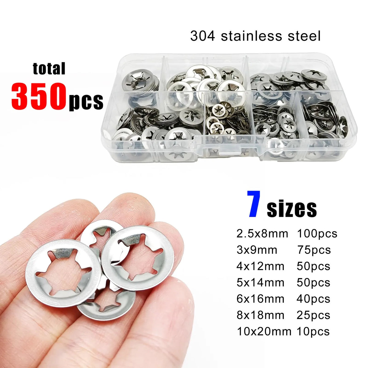 External Circlip Snap Ring Assortment Kit