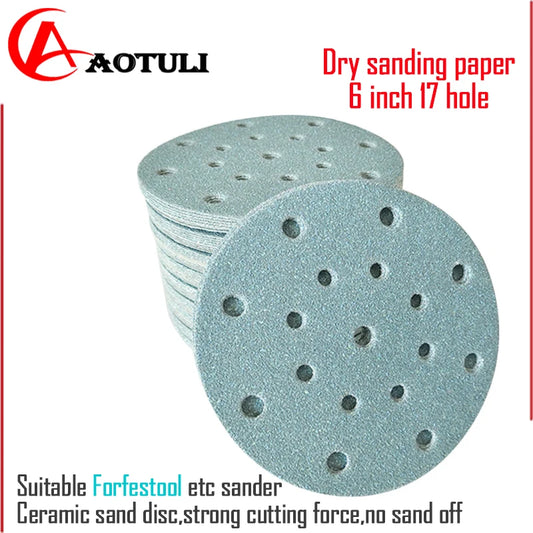 Sandpaper Grinding 150mm/6inch, 80-400grit 10-50pcs for FESTOOL/MIRKA/3M ect