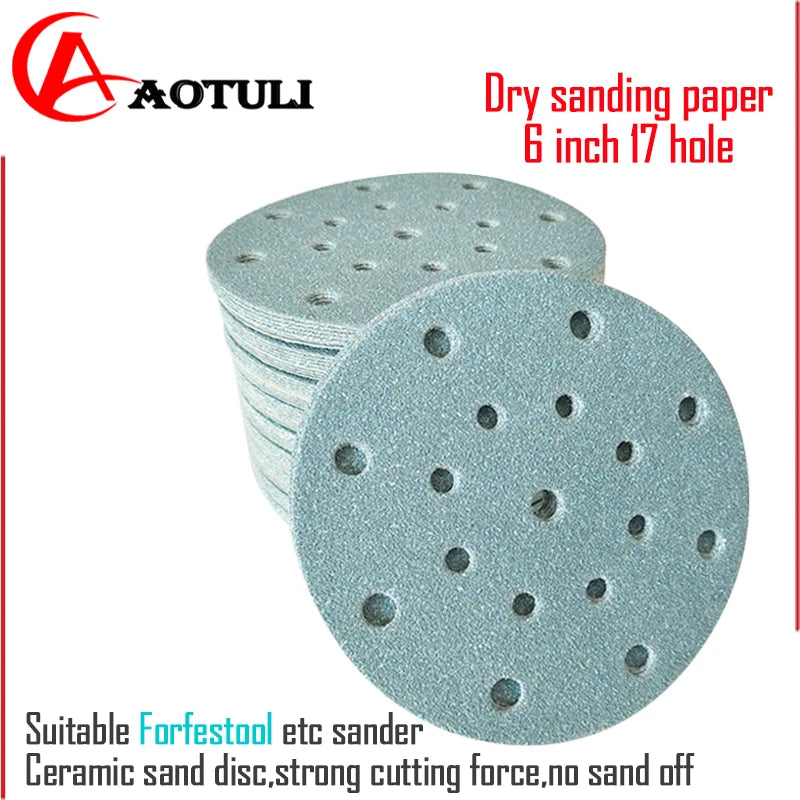 Sandpaper Grinding 150mm/6inch, 80-400grit 10-50pcs for FESTOOL/MIRKA/3M ect