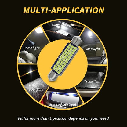 LED Light Bulbs  Canbus, C5W 12V 300LM 6500K White 31/36/39/41mm 2-20PCS