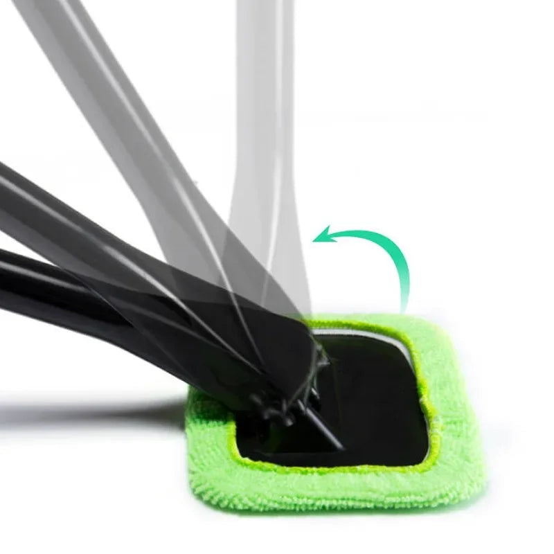 Long-Handle Windshield Cleaning Brush Kit – Microfiber Interior Glass Wash Tool