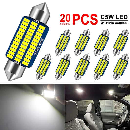 LED Light Bulbs  Canbus, C5W 12V 300LM 6500K White 31/36/39/41mm 2-20PCS