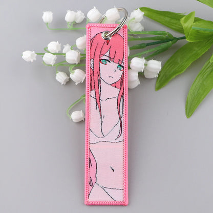 Embroidered Keychain - Sexy Anime Girls Manga Style