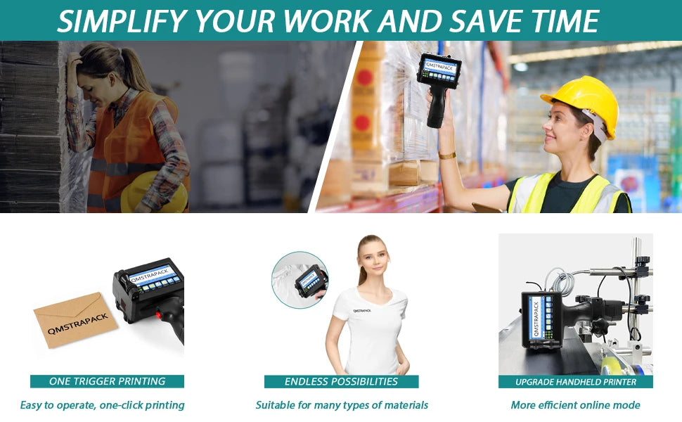 Handheld Inkjet Printer Gun for Text QR Barcode Batch Number Logo Date Label