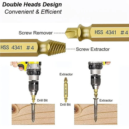 Damaged Screw Extractor Set – HSS Drill Bit Kit for Stripped & Broken Screws